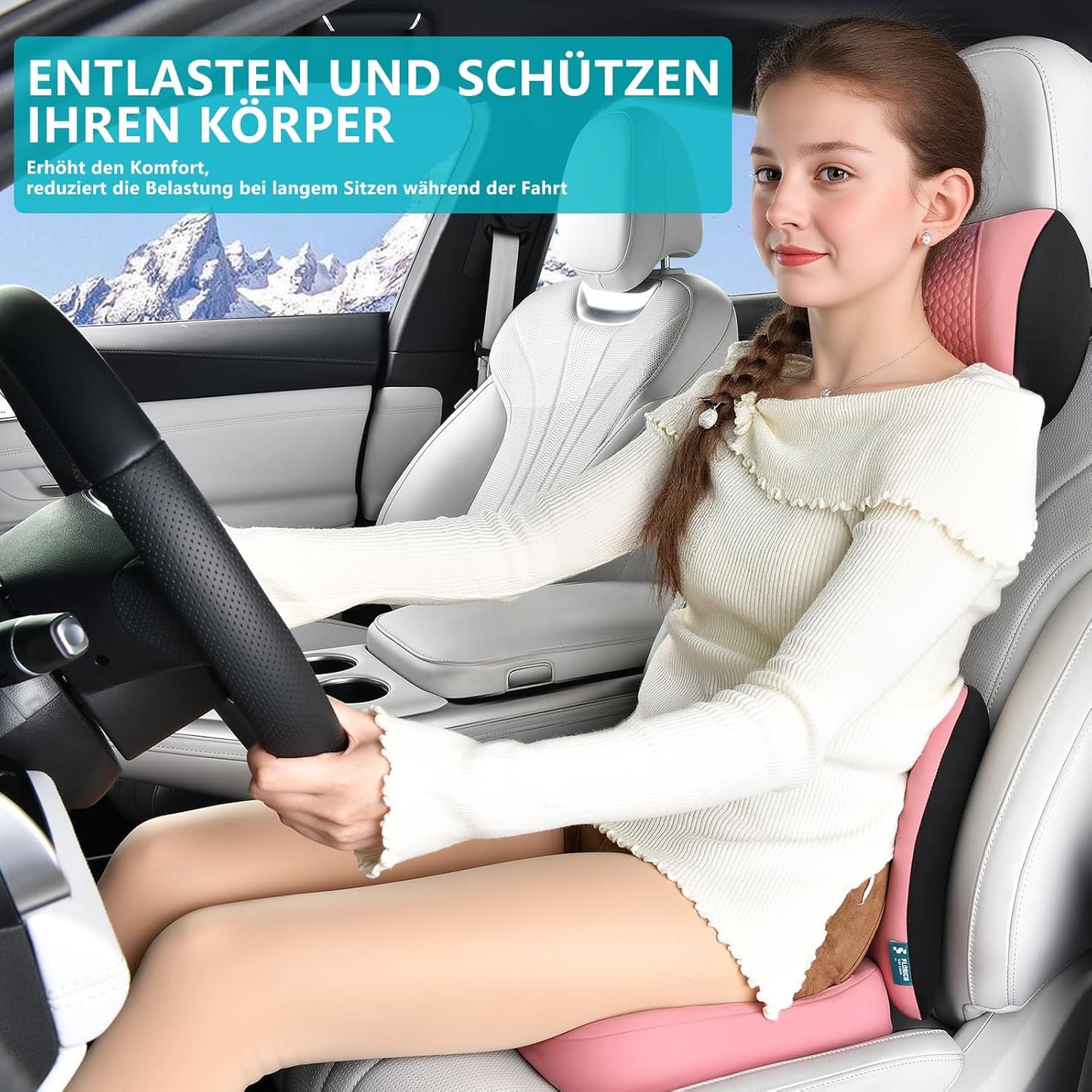 Ergonomisches Memory Foam Sitz- und Lendenkissen, Typ3-rosa