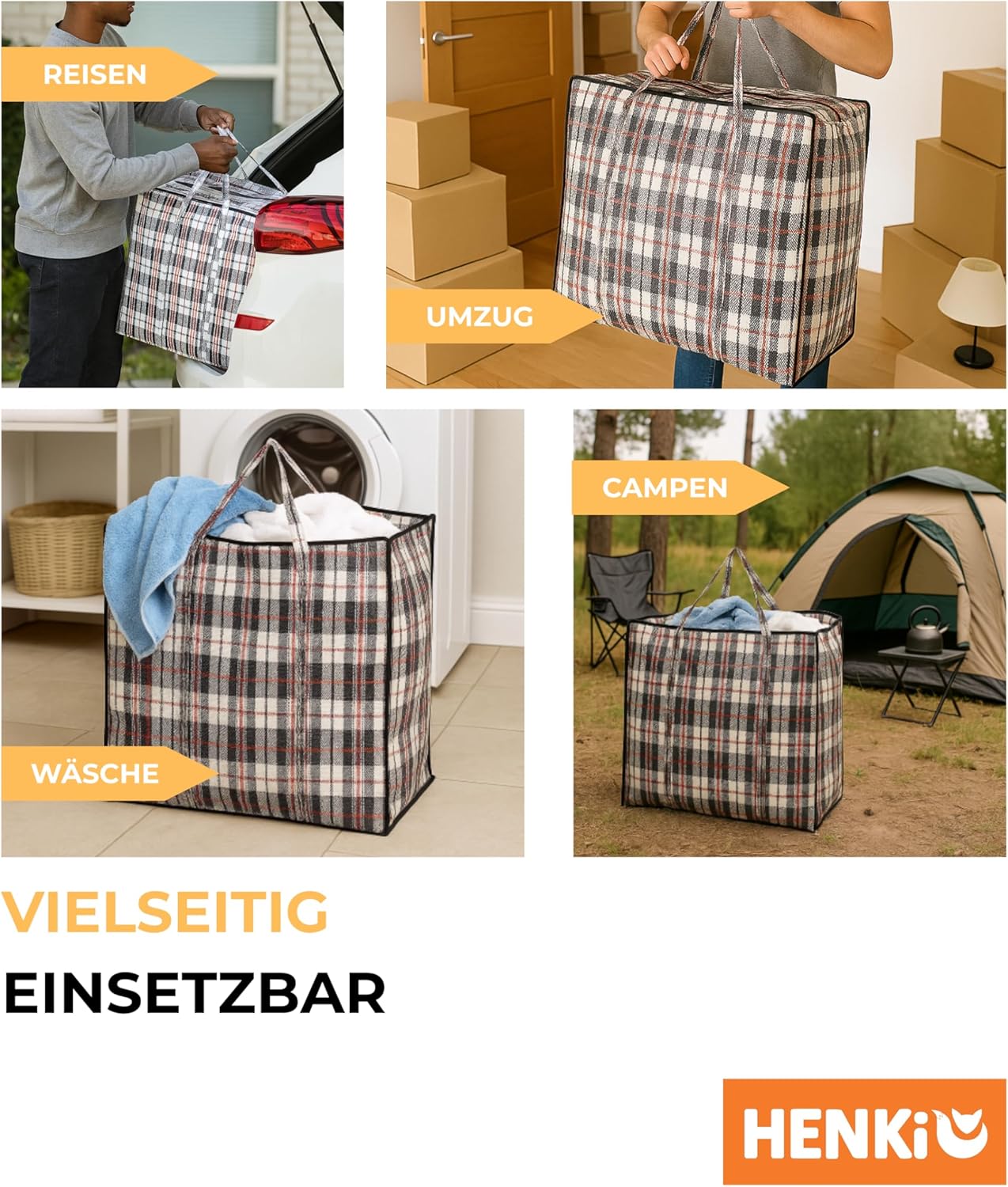 Aufbewahrungstasche für Umzug oder Einkauf, 5x Blau