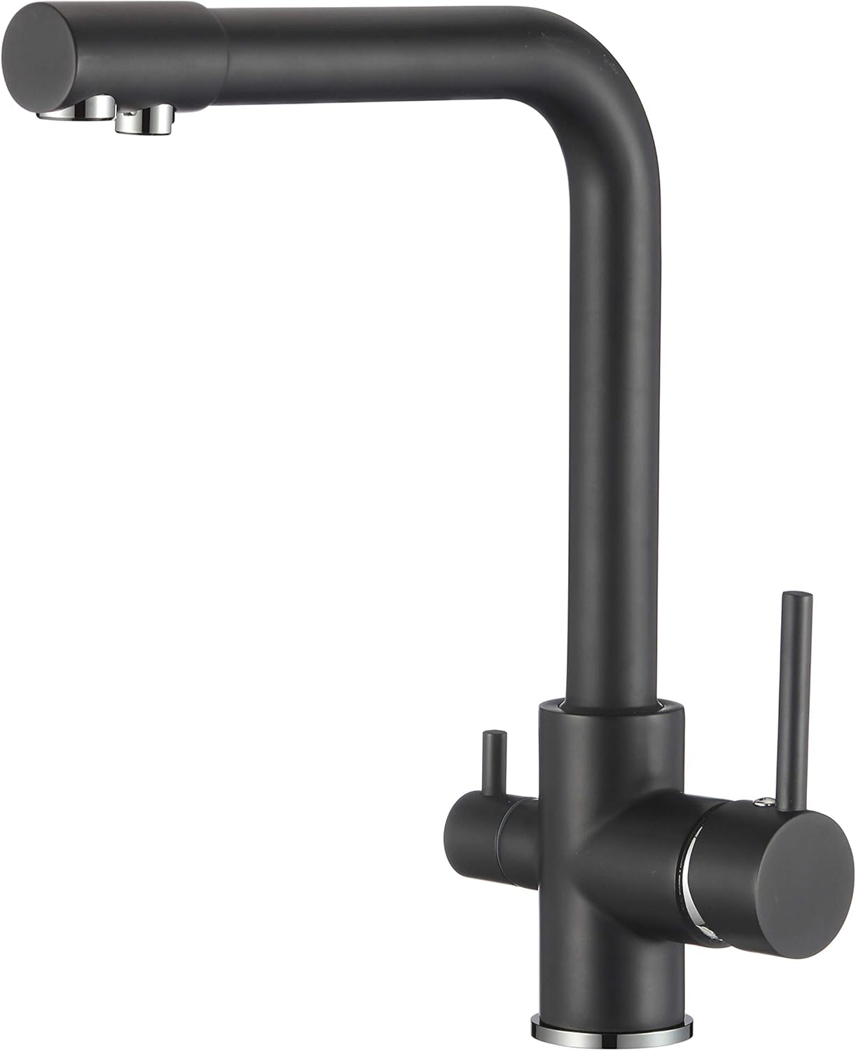 3-Wege Küchenarmatur, Wassersparend, Nilo-Serie, Schwarz Matt