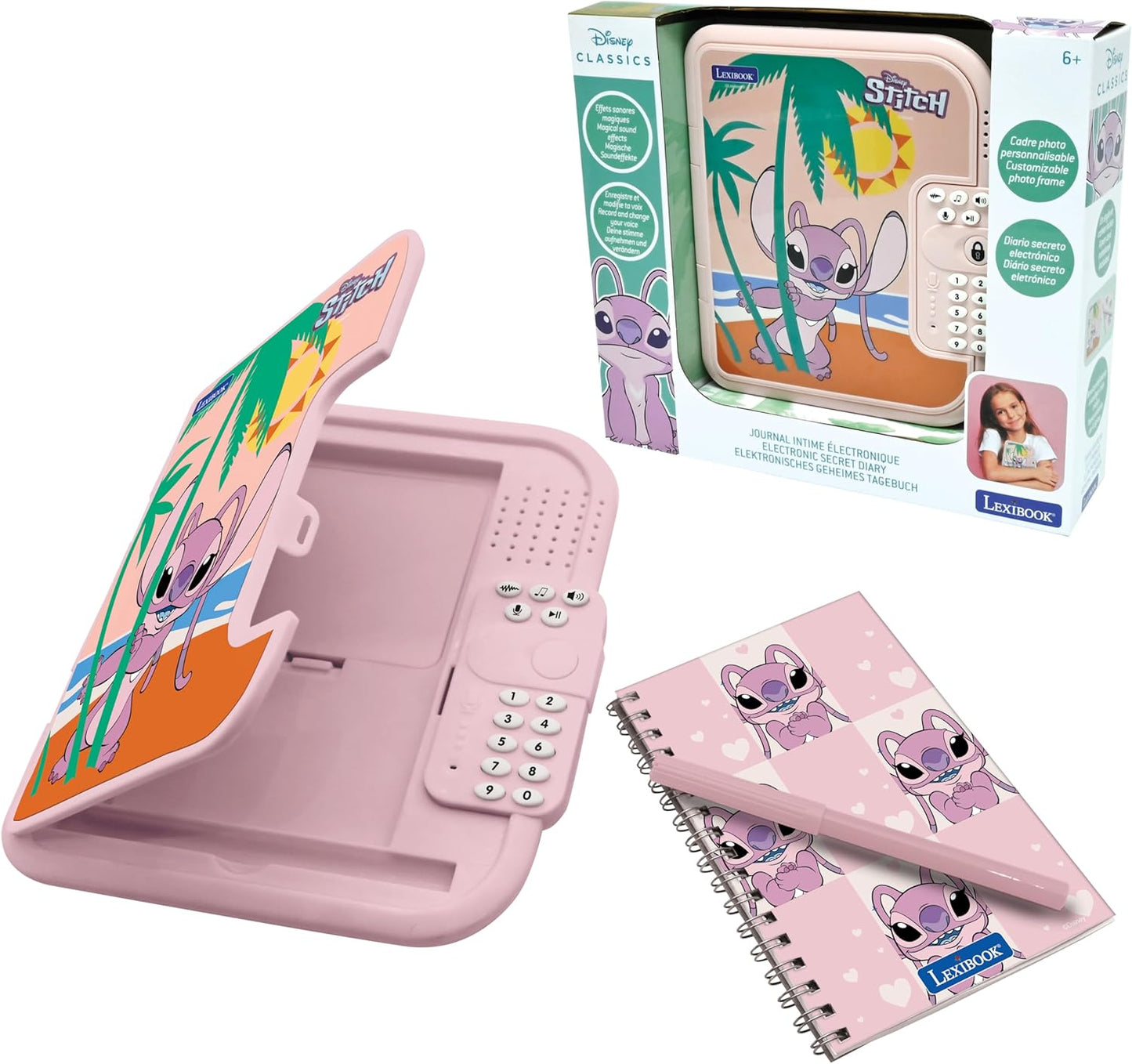 Elektronisches Tagebuch mit Stift und Notizbuch, Angel - Disney Stitch