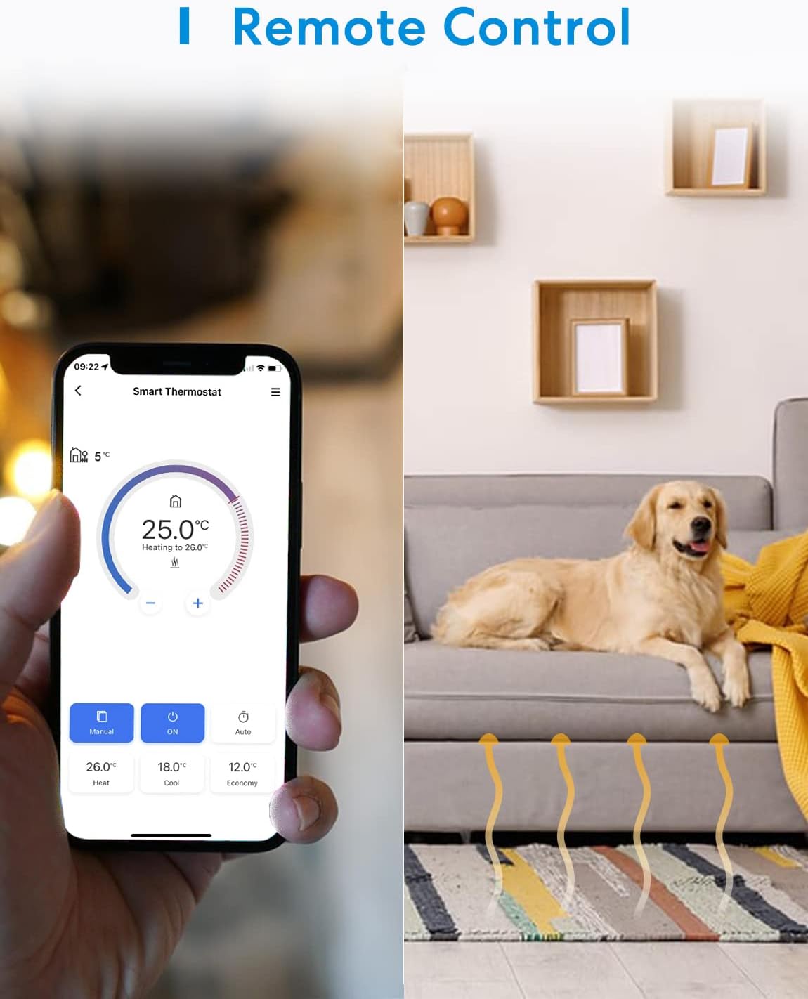 Smart Wi-Fi Thermostat MTS200HK, 16A Elektrische Fussbodenheizung Single