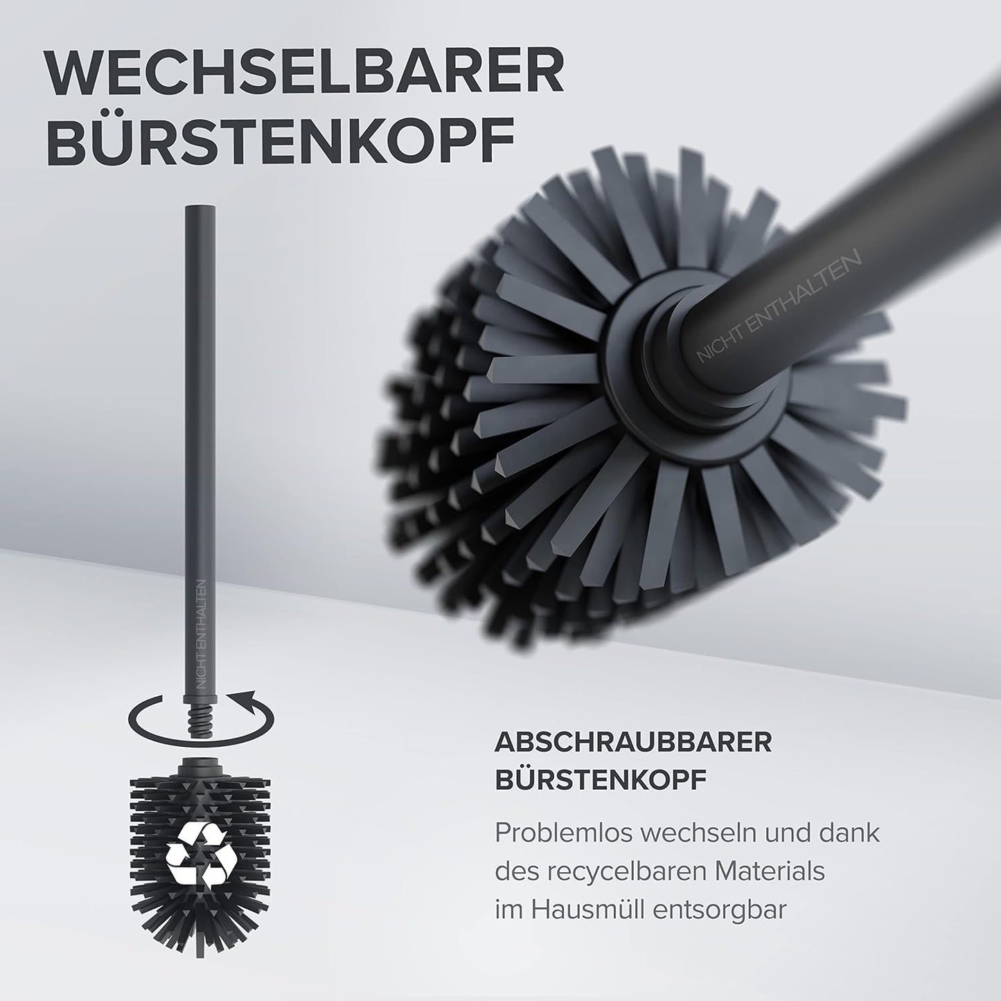 Ersatzbürstenkopf-Set für Toilettenbürste (3 Stück)