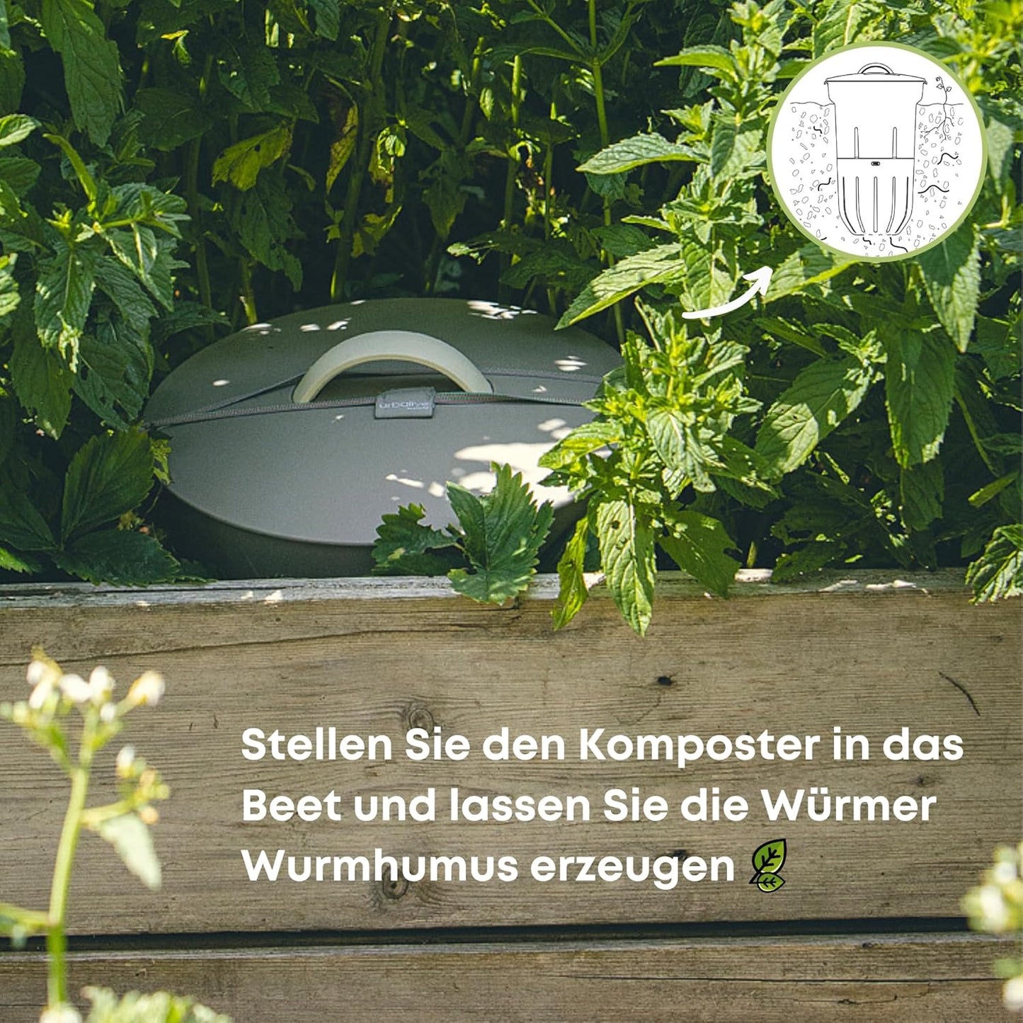 Beetkomposter für Wurmkompost 12L, Taupe