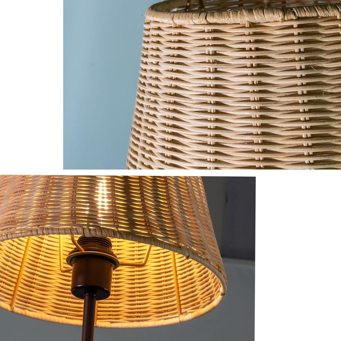 Rattan Lampenschirm, Konisch, Naturfarben-rattan 1