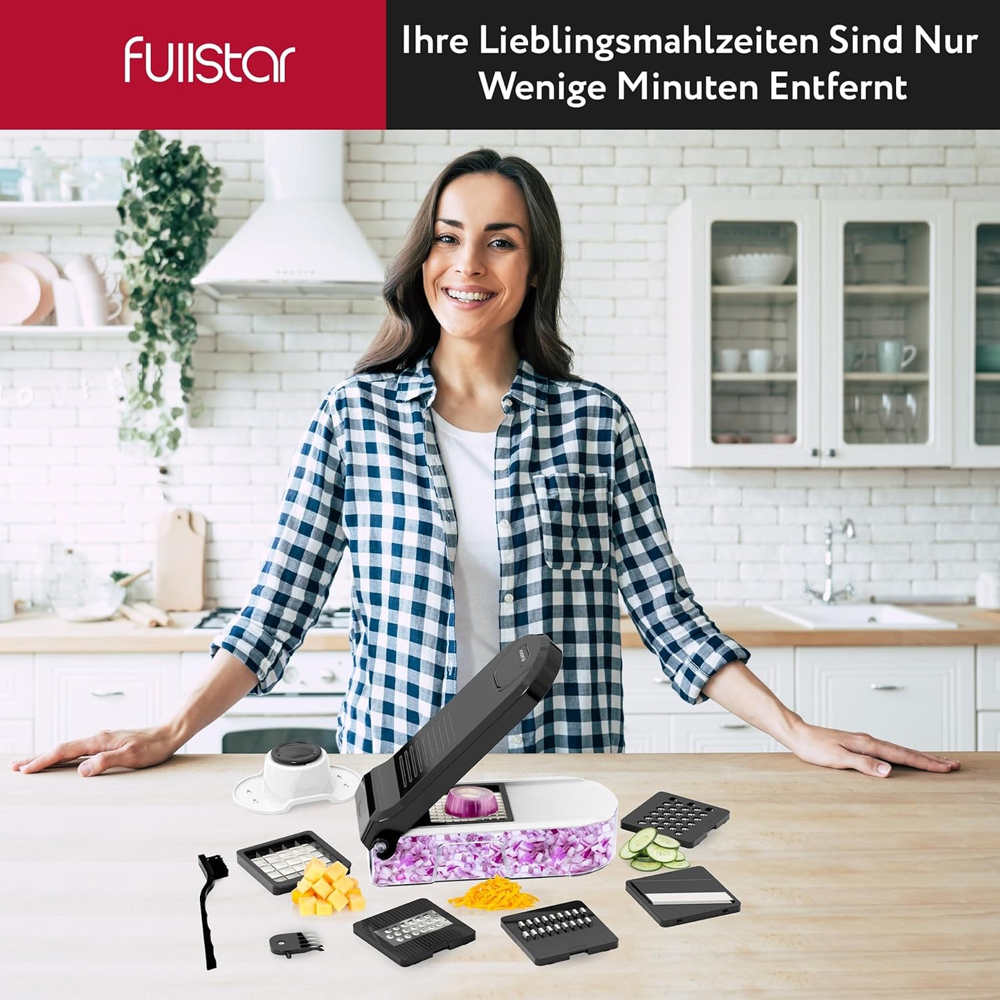 Gemüseschneider, 6-in-1 Kompakt Weiss