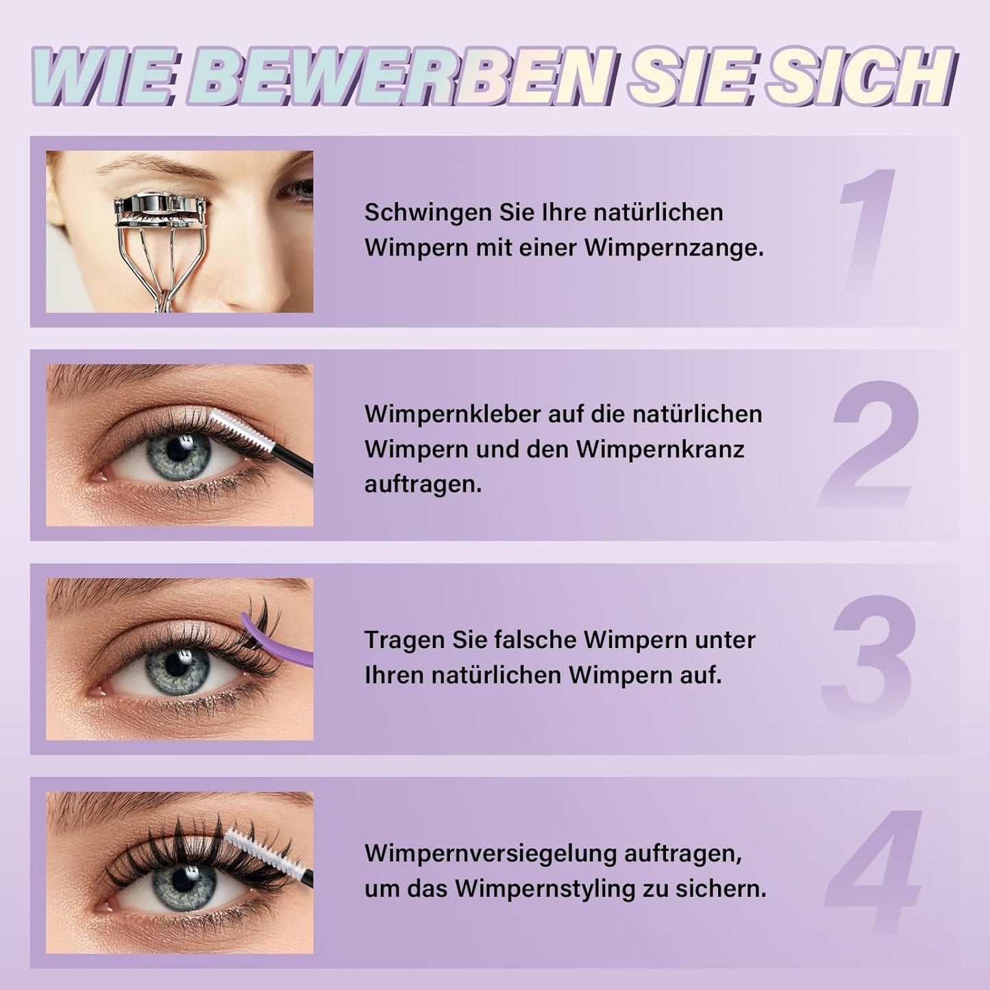 Lash Extension Set mit unsichtbarem Band (144 Stück)