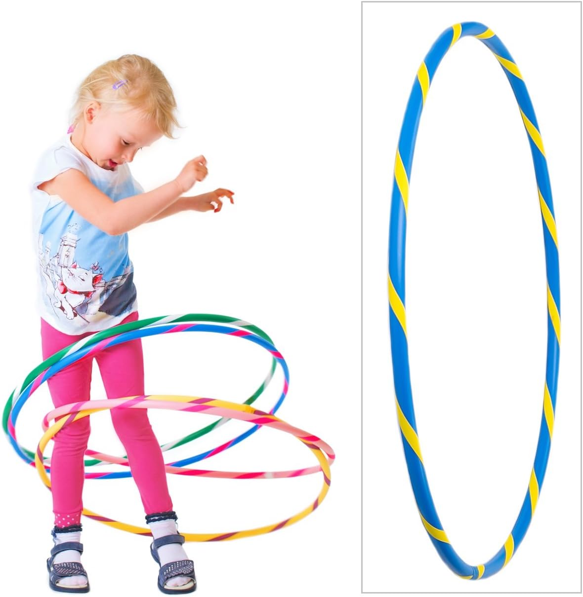 Kinder Hula Hoop Reifen, Ø60cm Blau-Gelb