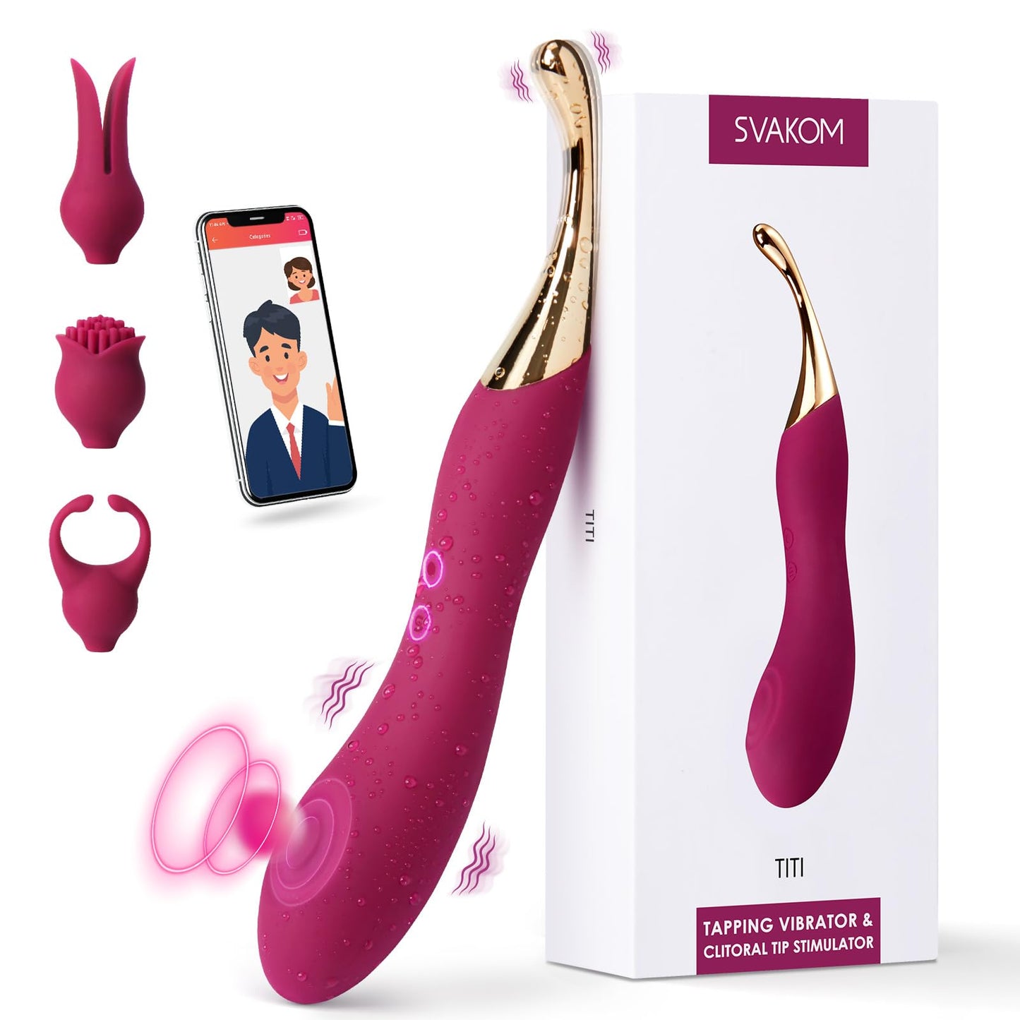 3-in-1 Vibrator mit App & Fernbedienung, XXL