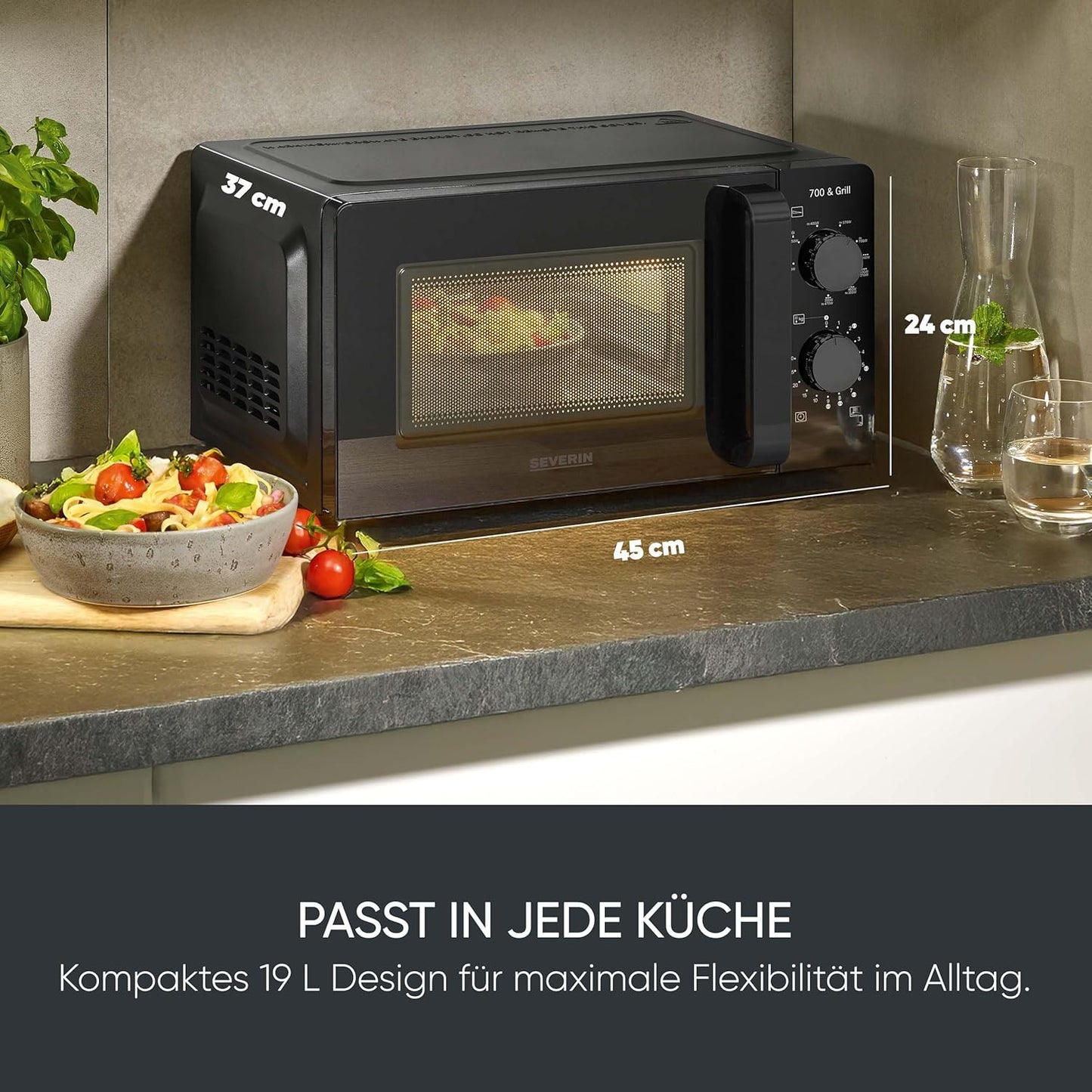 Mikrowelle mit Grillfunktion, 19L mit Grillfunktion