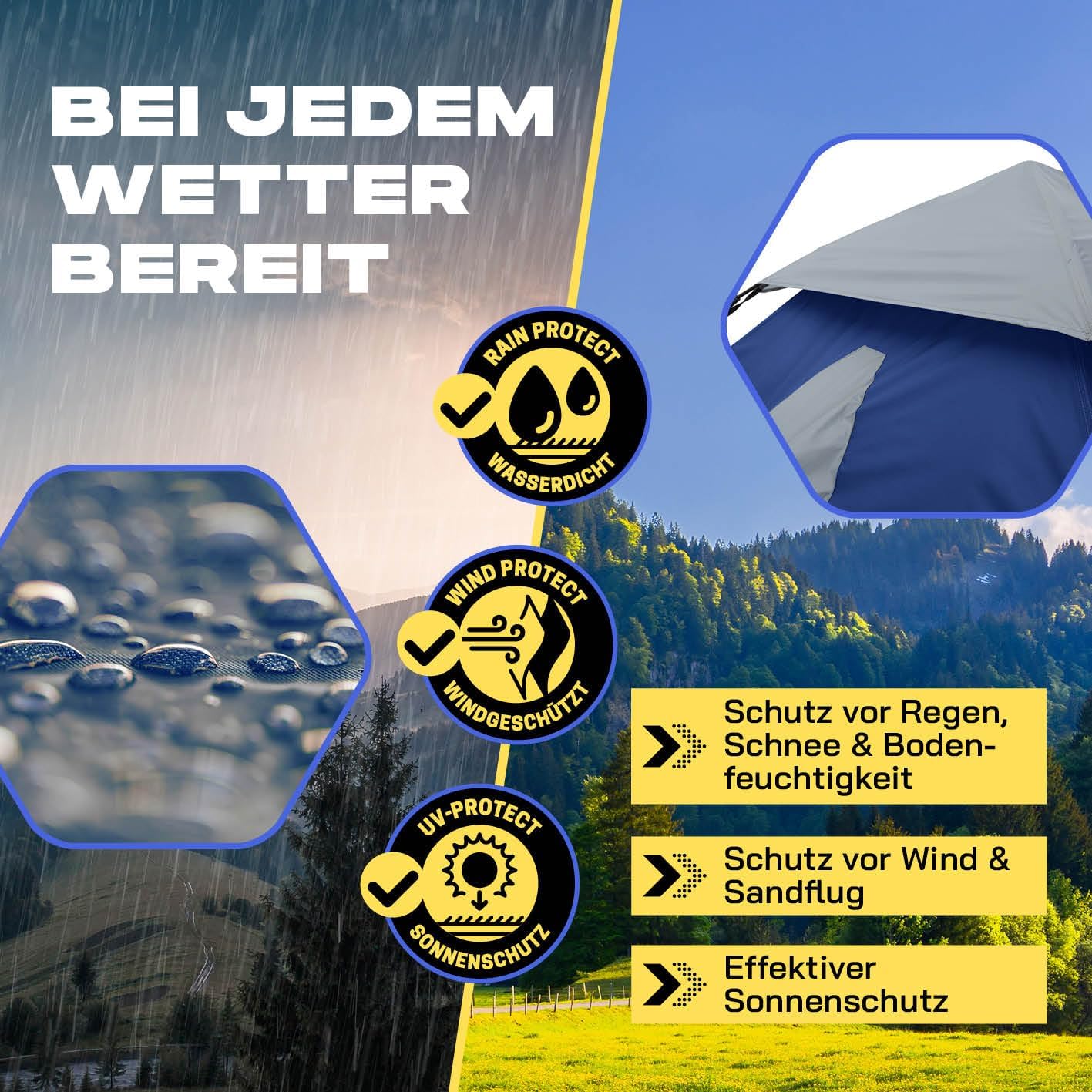 Pop-up-Familienzelt, Blau