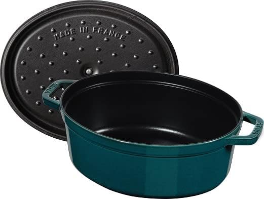 Cocotte Bräter mit Deckel, 33 cm, 6.7 L Petrol-Blau