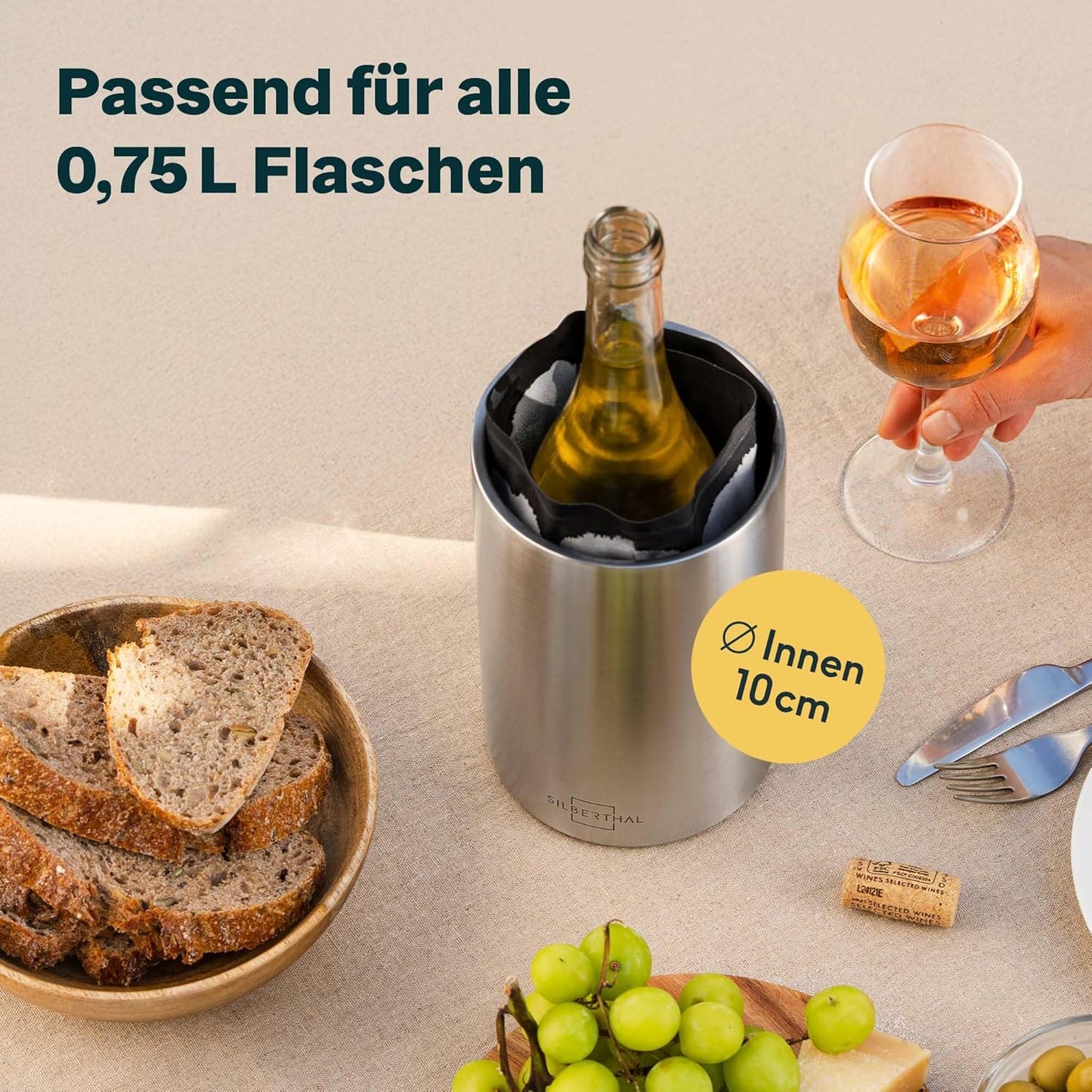 Weinkühler & Eiseimer Set mit Kühlakkus, Weinkühler & Eiseimer Set