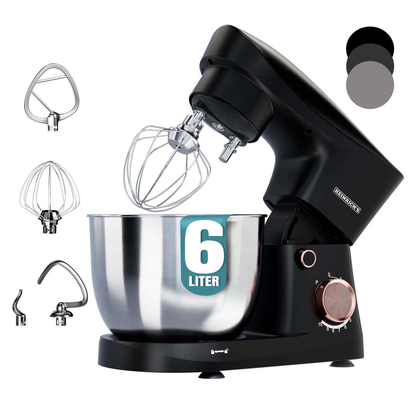 Küchenmaschine mit 10 Geschwindigkeiten, Schwarz