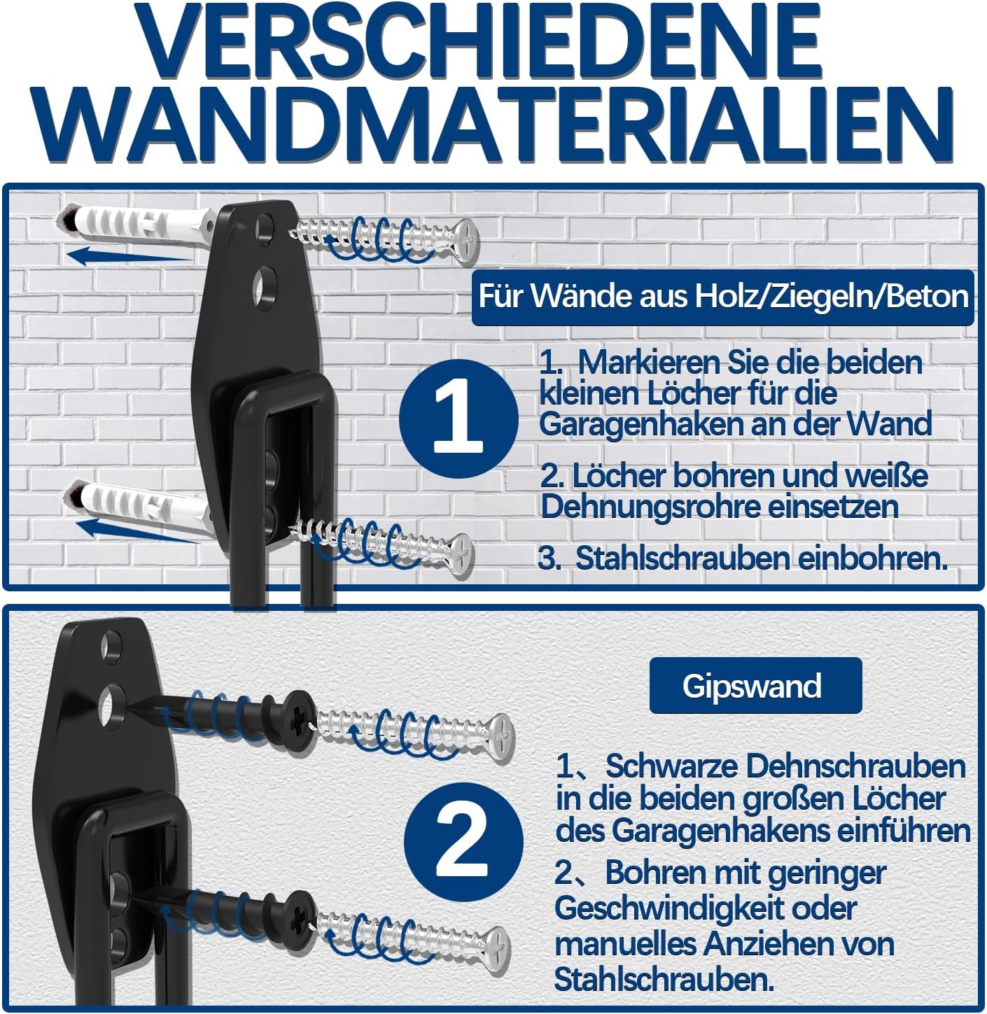 31-teiliges Schwerlast-Gerätehaken-Set für Garage, Rot 31pc