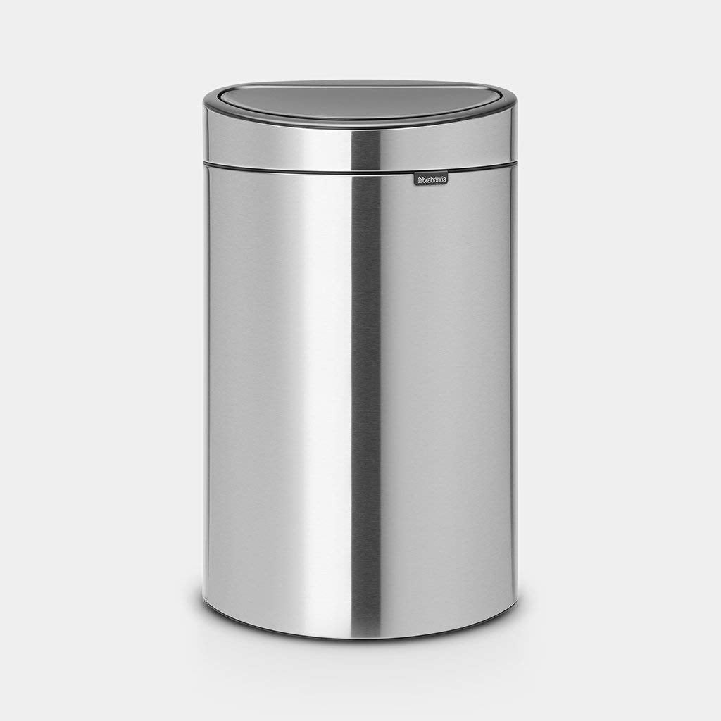 Touch Bin mit herausnehmbarem Einsatz, 40 Liter Matt Steel