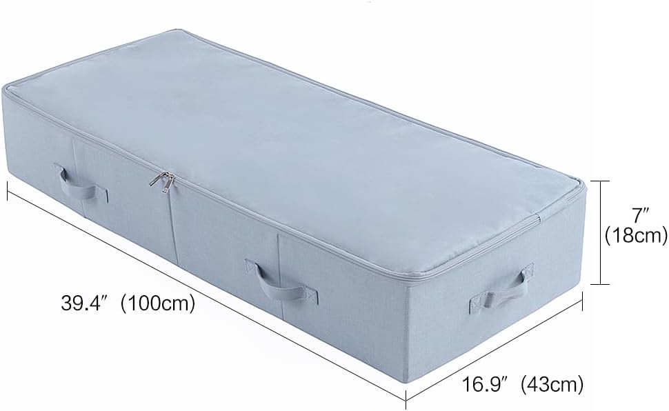 Unterbett-Aufbewahrungsbox, faltbar und mottenfrei, 100*43*18cm Hellgrau