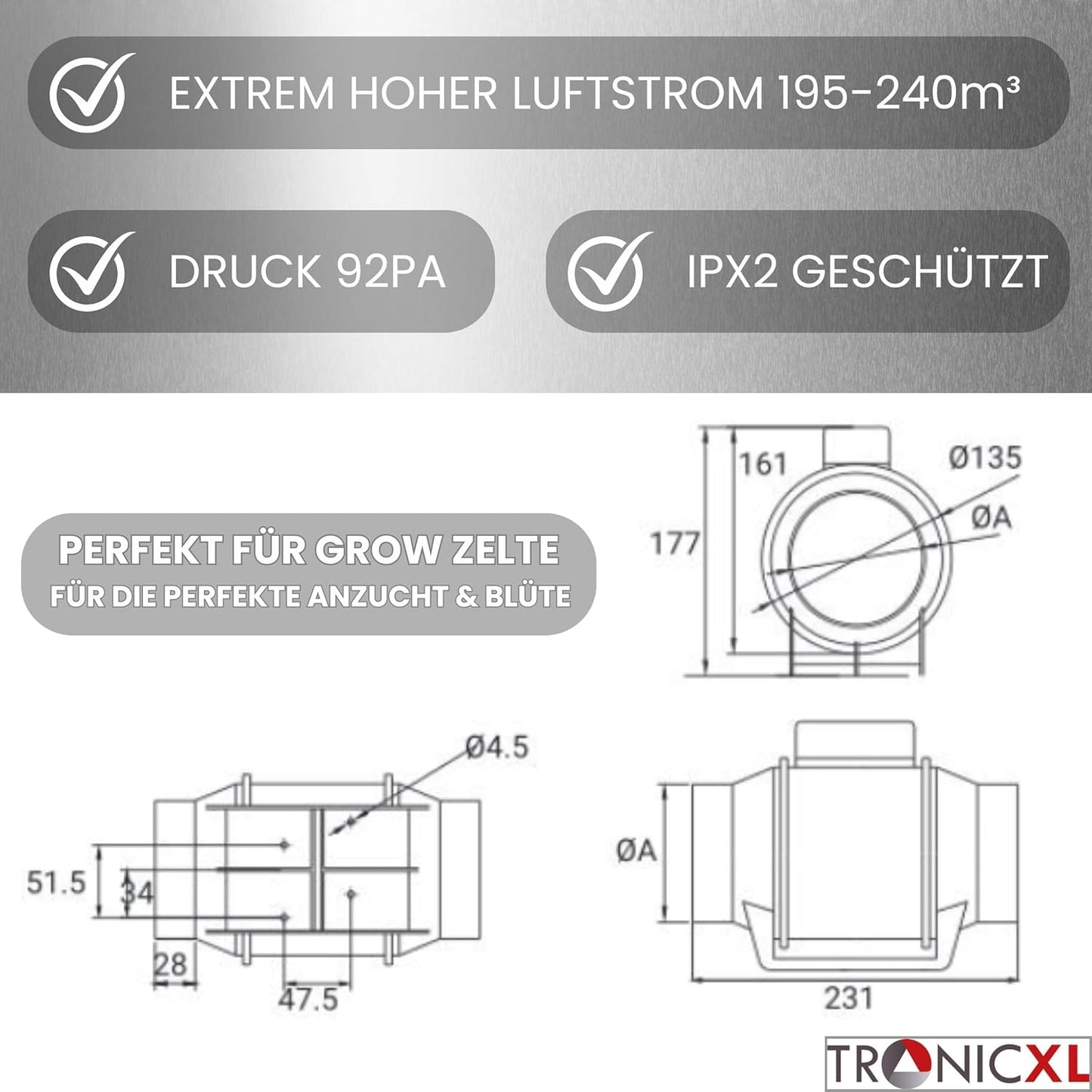 Turboventilator für Growbox