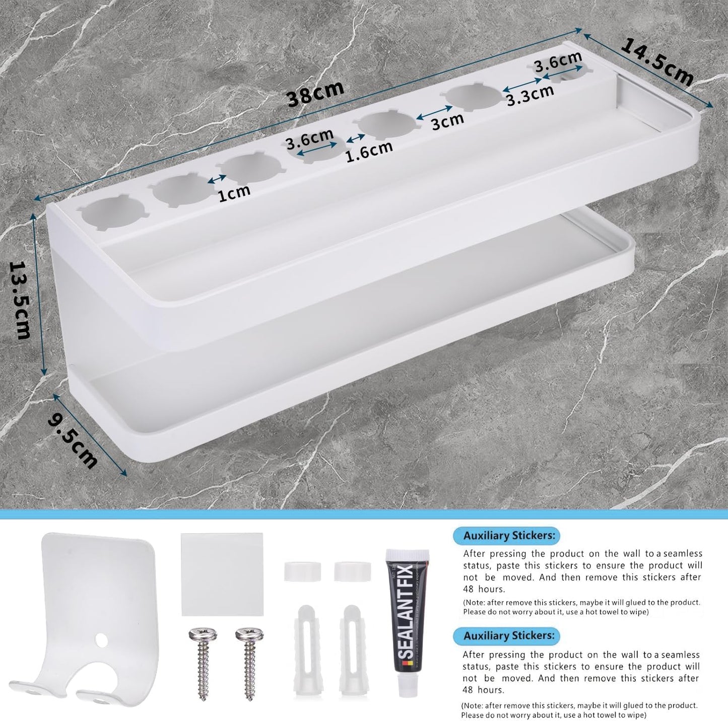 Föhn-Wandhalterung für Dyson Airwrap, Weiß