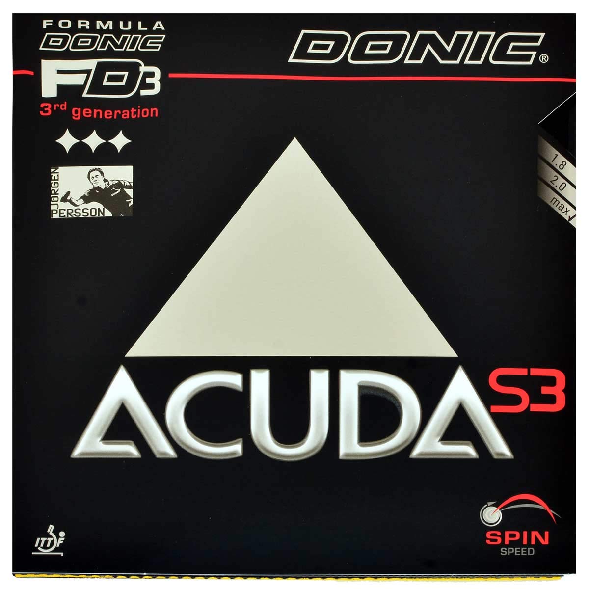 Tischtennisbelag Acuda S3, Schwarz Max