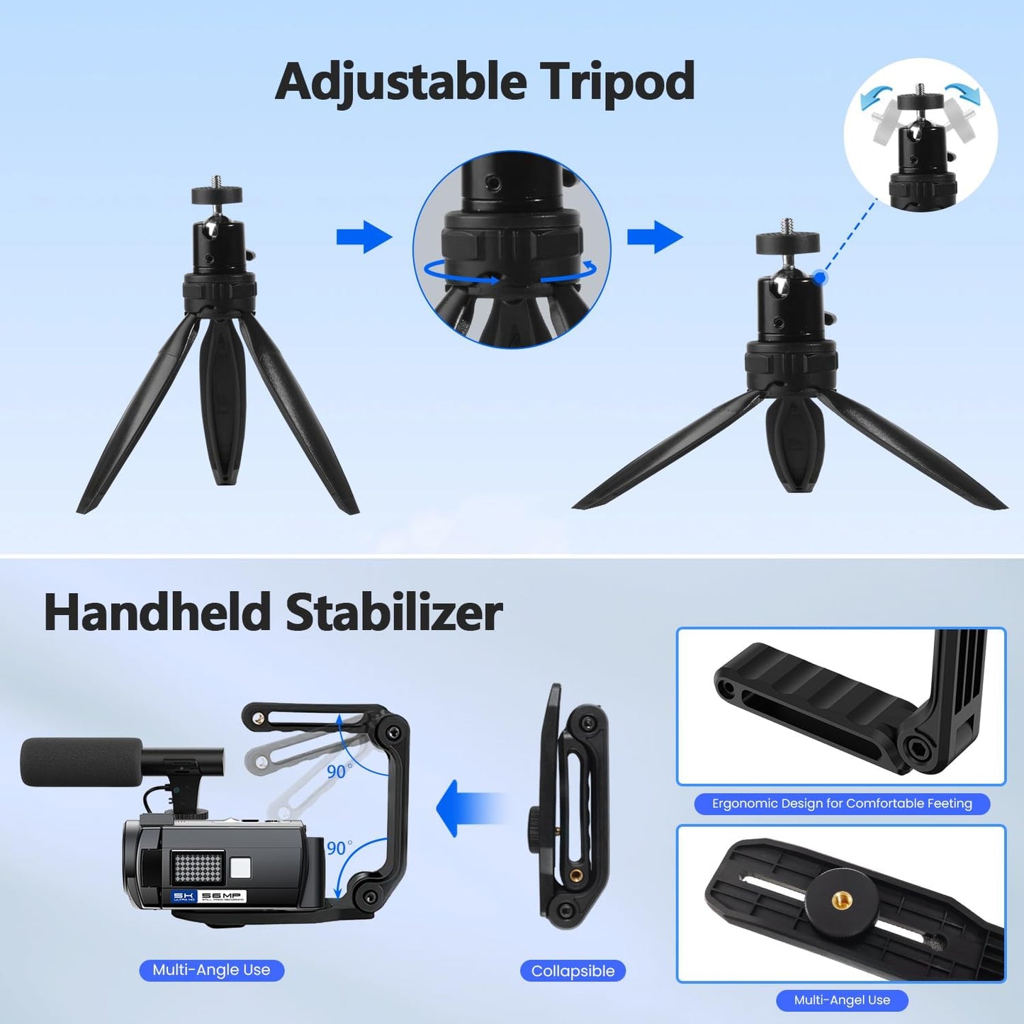 5K Videokamera mit IR Nachtsicht & WiFi Vlogging, black