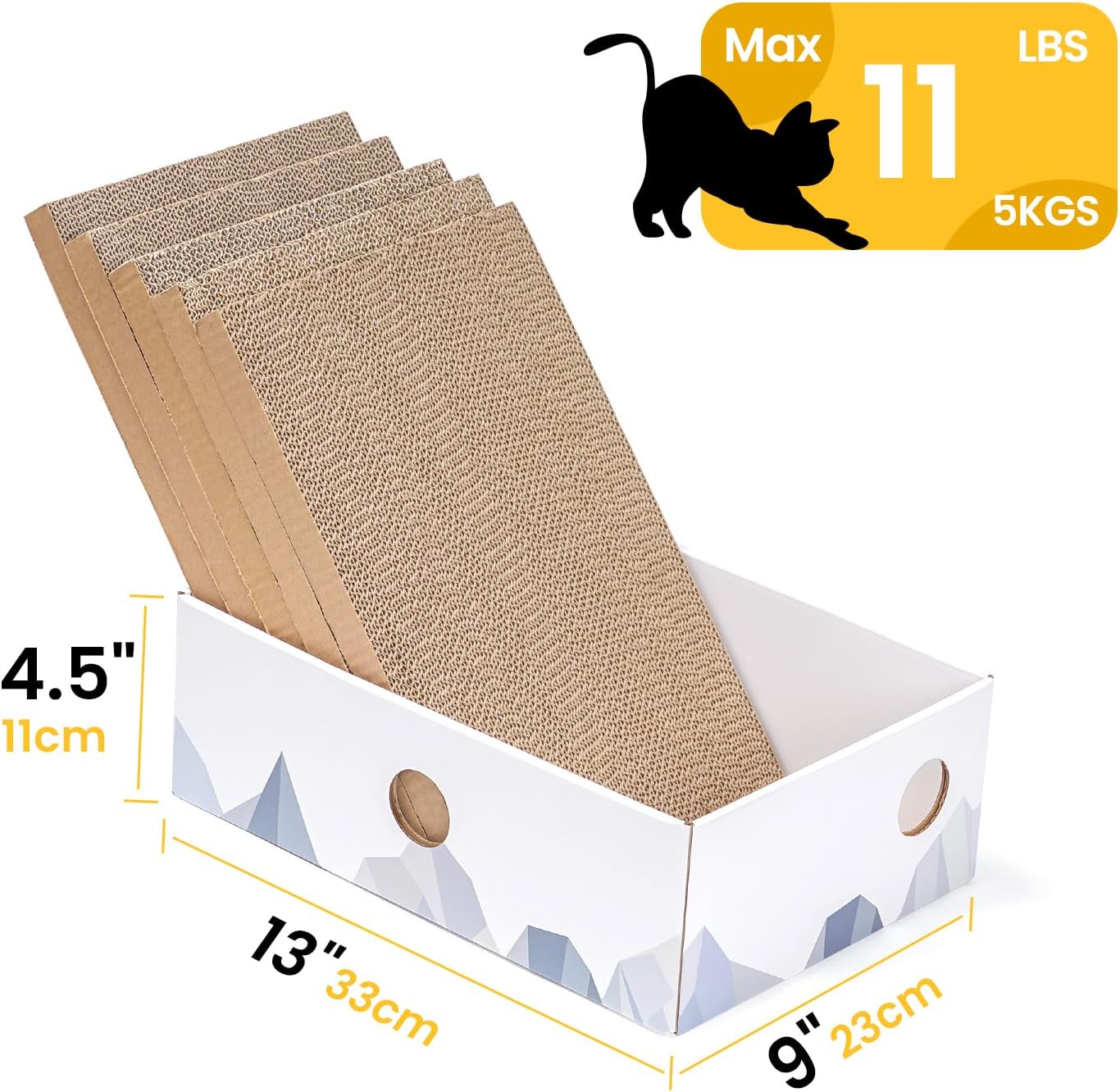 5er-Pack Kratzbrett für Katzen, M-5 Stück Weiss