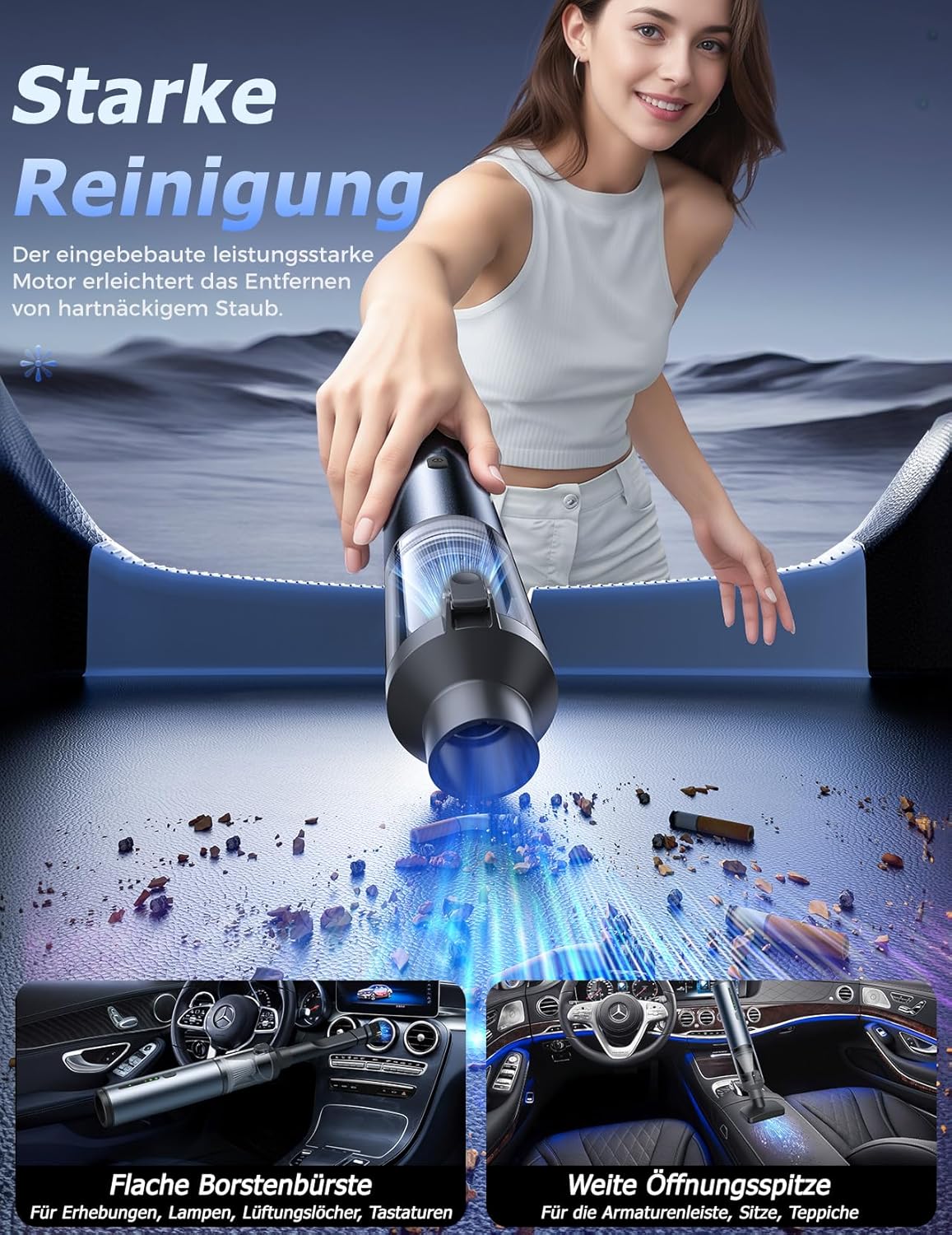 4-in-1 Akku-Handstaubsauger VAC103 für Auto und Haushalt