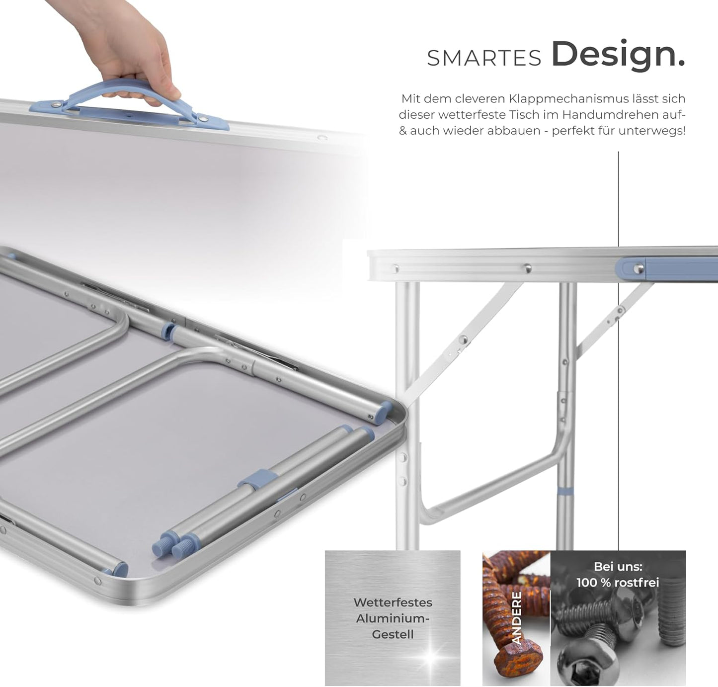 Klapptisch Model 401066, leicht und wetterfest, 75x55x68cm (Model 401066)