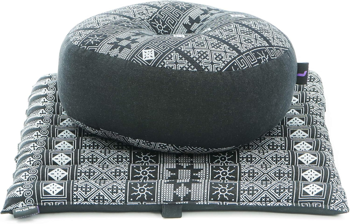 Meditationsset aus Zafu-Kissen und Zabuton-Matte, Cbt4 - Schwarz