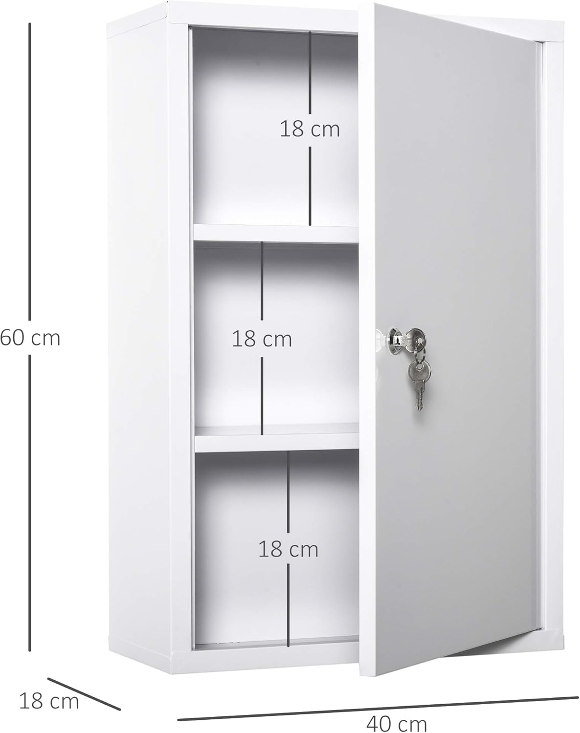 Abschliessbarer Medizinschrank, Weiss