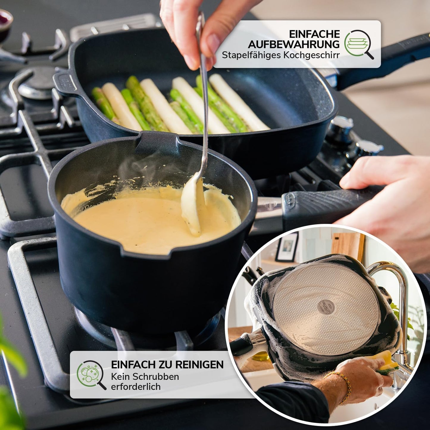 Antihaft Sauteuse Pfanne, induktionsgeeignet, Sauté Pfanne 32ø cm
