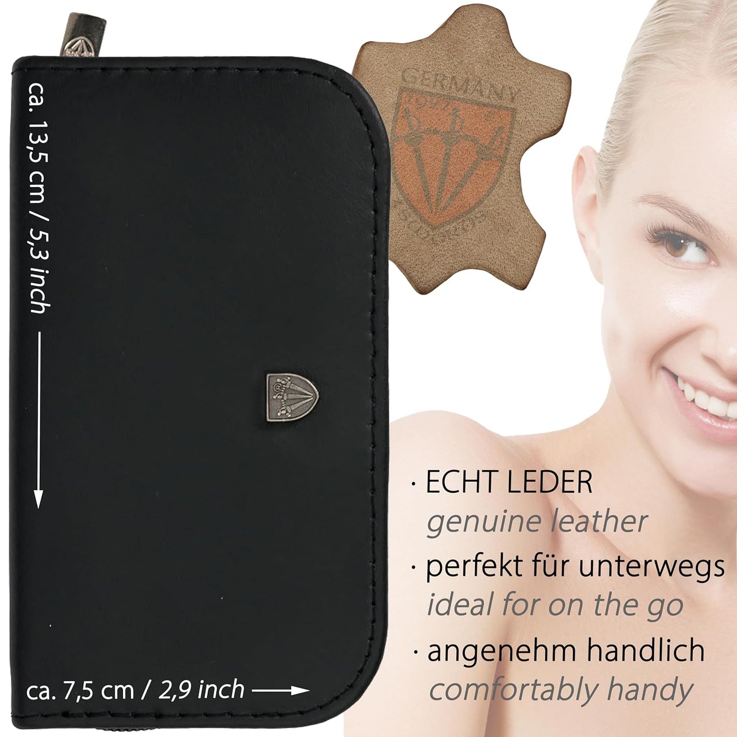 Maniküreset 'Verona', SCHWARZ - ECHT LEDER