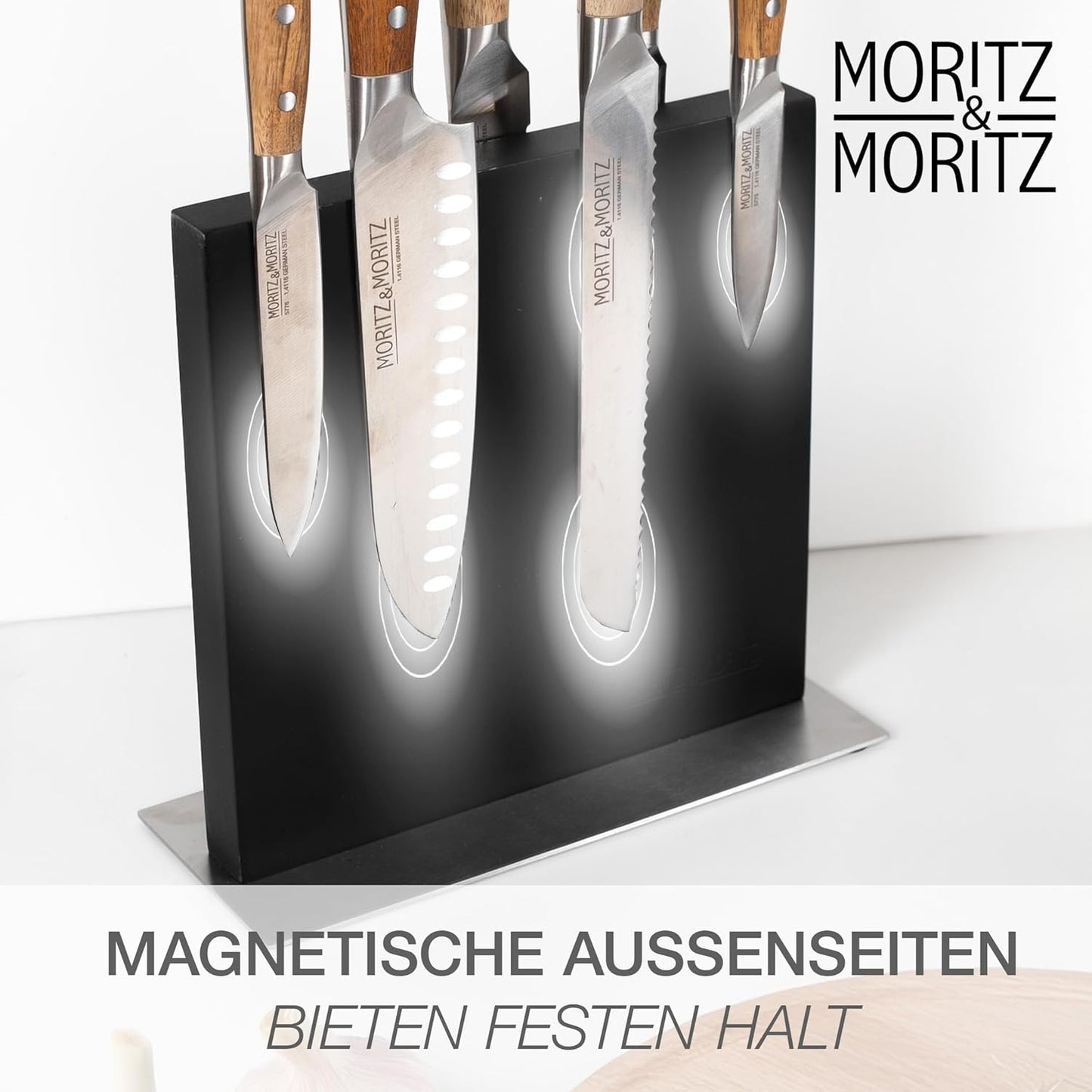 Magnetischer Messerblock, Schwarz