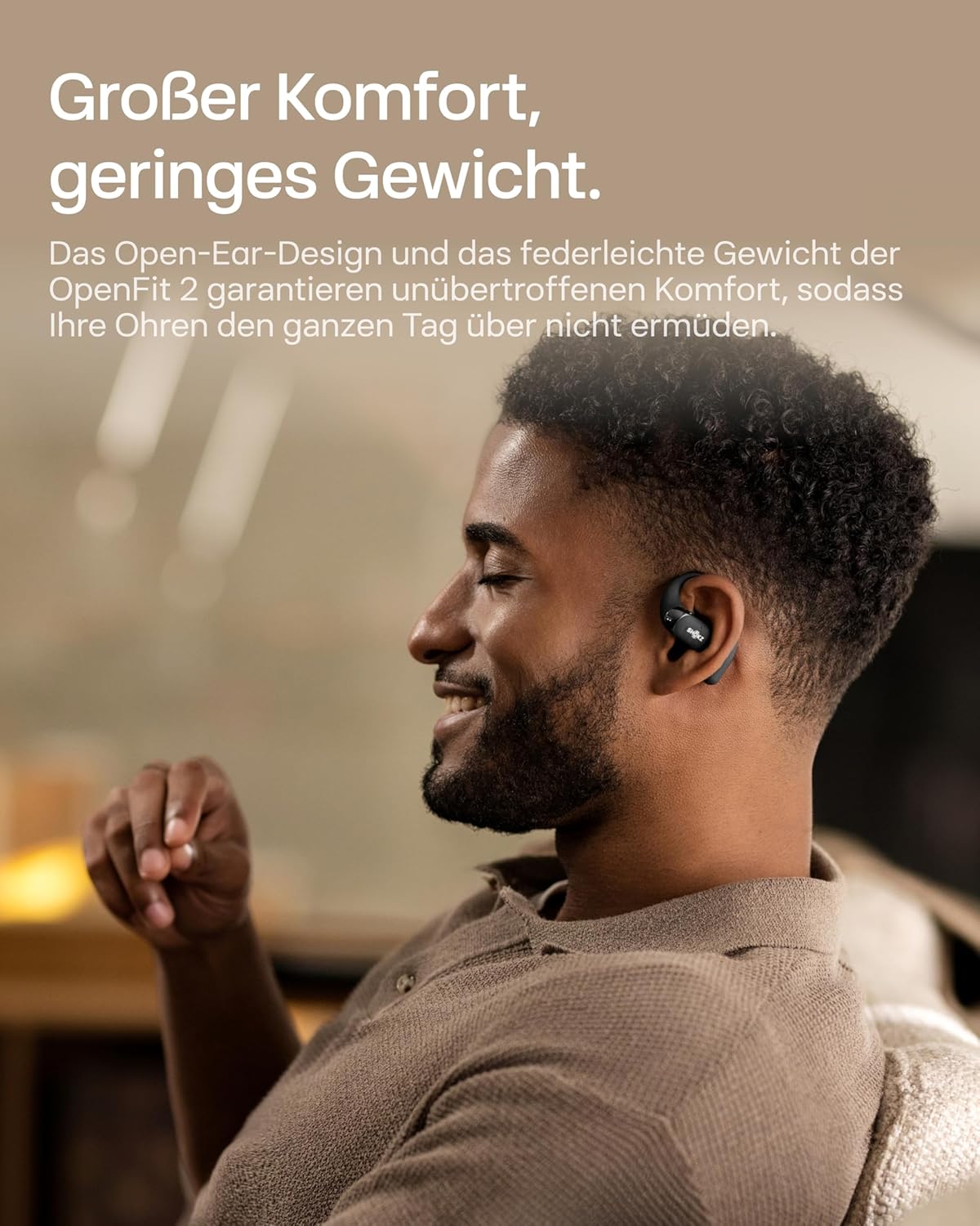 OpenFit 2 Open-Ear Bluetooth-Kopfhörer, Typ-C-Laden Schwarz