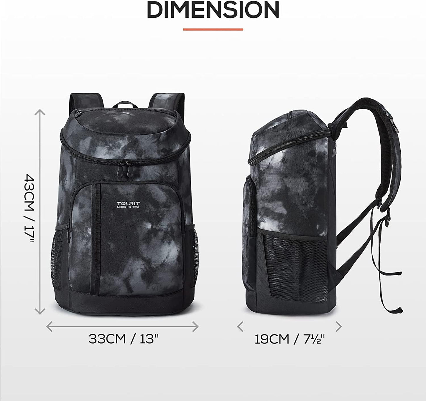 Kühlrucksack, Batik Schwarz