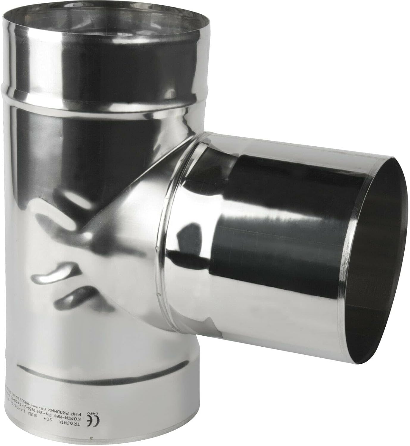 Rauchrohr Kaminaufsatz T-Stück Edelstahl, DN 100 mm T-stück