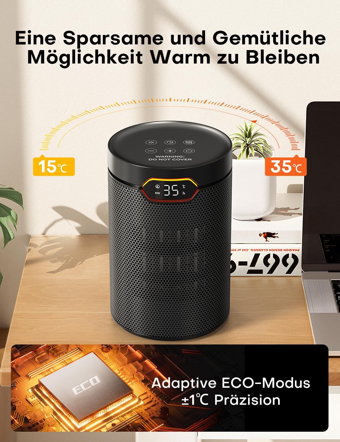 PTC-Heizlüfter mit ECO Modus