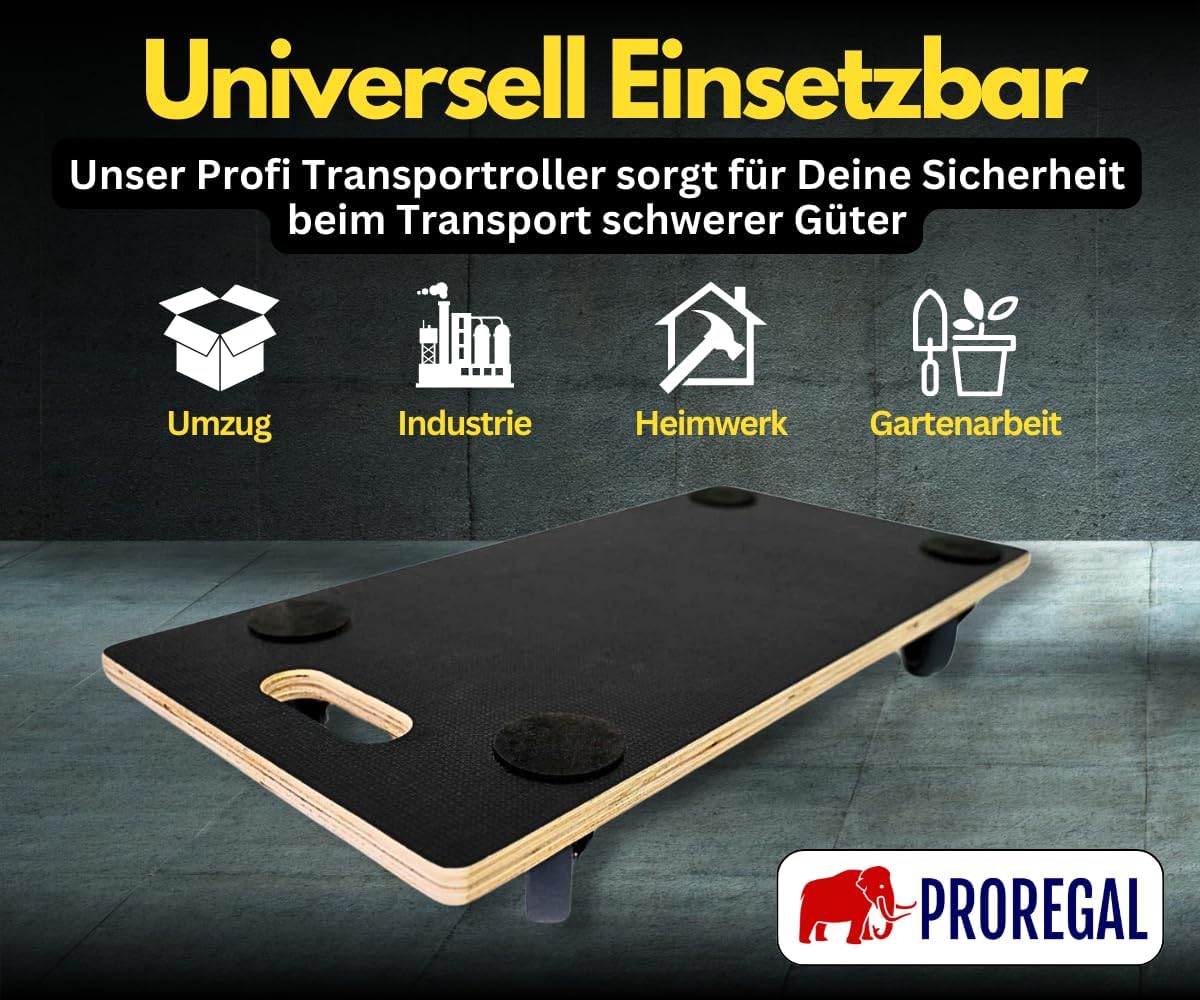 8-teiliges Profi Transportroller-Set Hercules, rutschfest, 8 Stück - 30x60cm Transportroller