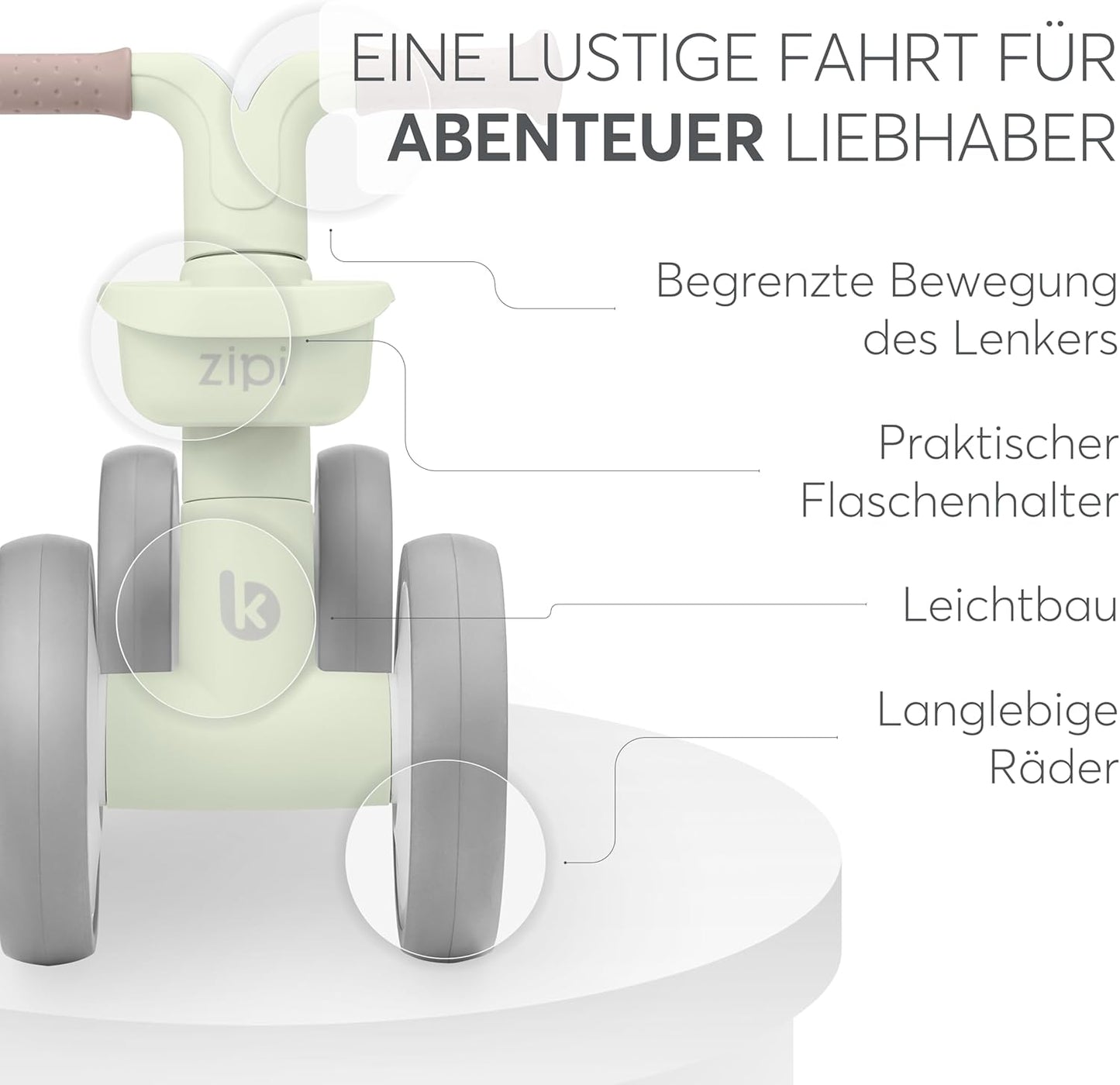 Laufrad mit Korb, Minze