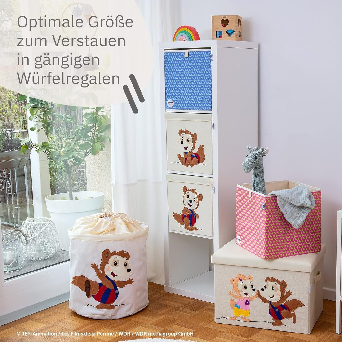 Aufbewahrungsbox Bobo Siebenschläfer (33 x 33 x 33 cm), Blau