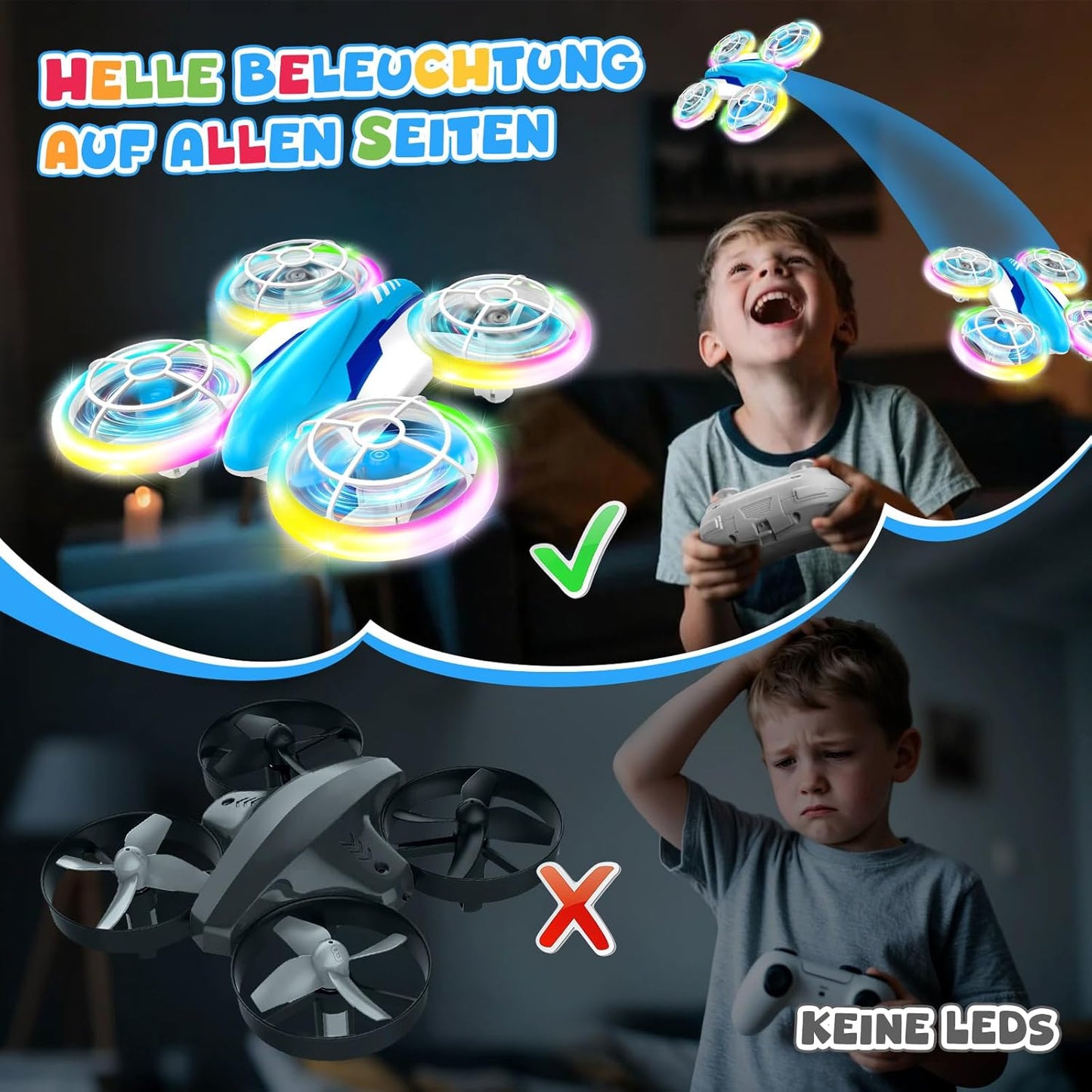 Kinder-Quadrocopter mit LED