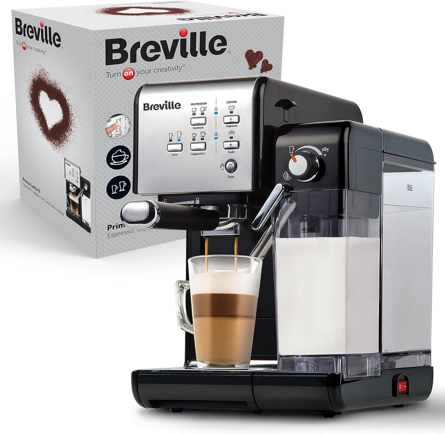 Prima Latte II Kaffeemaschine, Silber