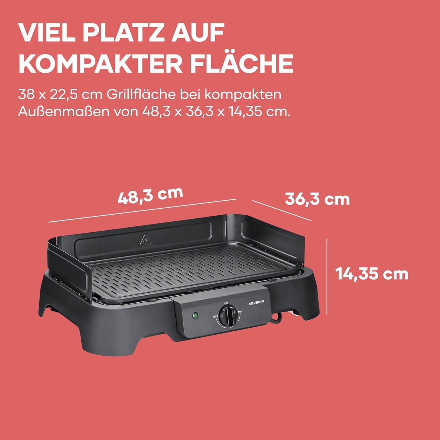 Tischgrill PG 8595, NEU 2026: Aluminium-Grillplatte
