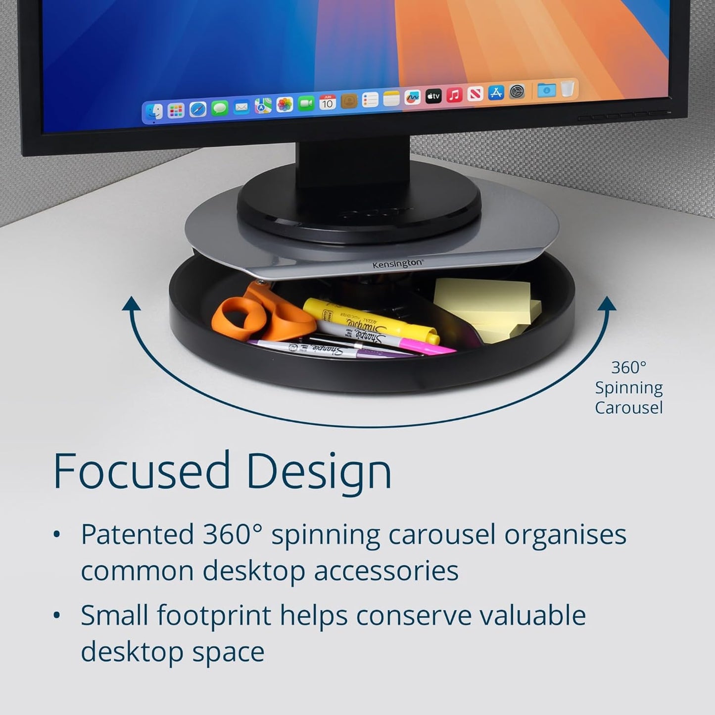 Drehbarer SmartFit Monitorständer, Grau Bis 18 kg Monitor Drehbar