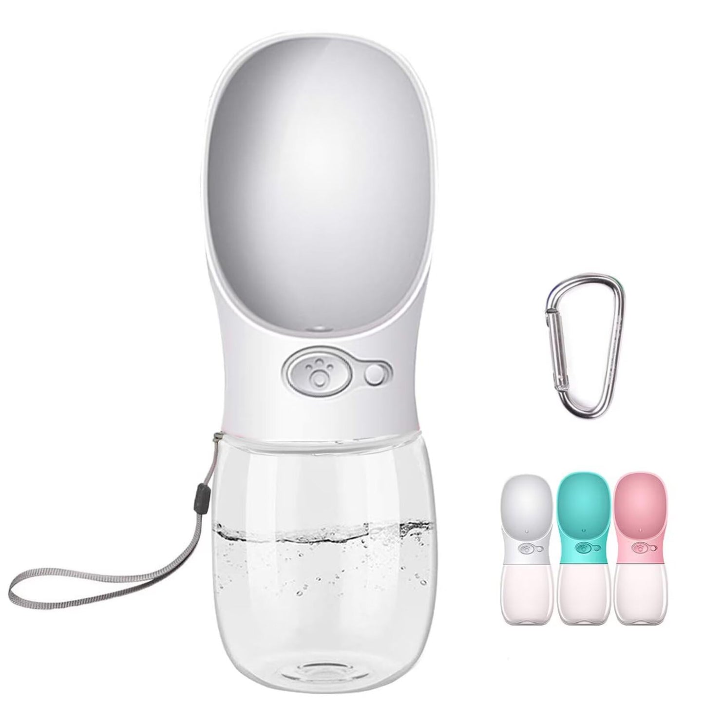 Tragbare Hundewasserflasche, Reisetrinknapf für Hunde, 350 ml, 350 ml Weiss