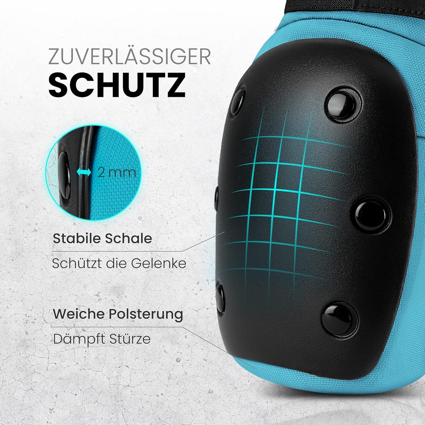 6-teiliges Protektoren-Set, LIGHT BLUE|M - Jugendliche ab 12 Jahren