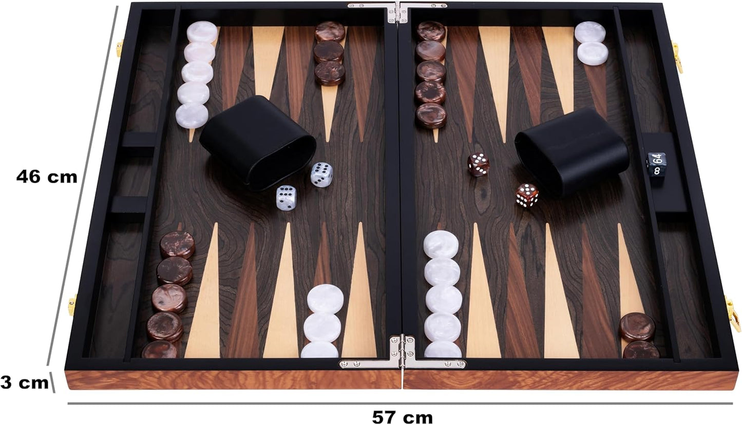 Luxus-Backgammon-Set Rosenholz, 18 Zoll Rosenholz