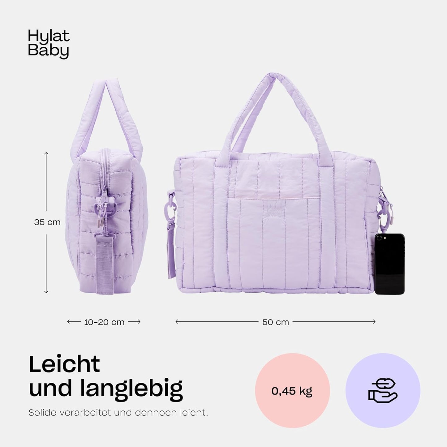 Wickeltasche mit Wickelunterlage und Tasche, Violett Wickeltasche