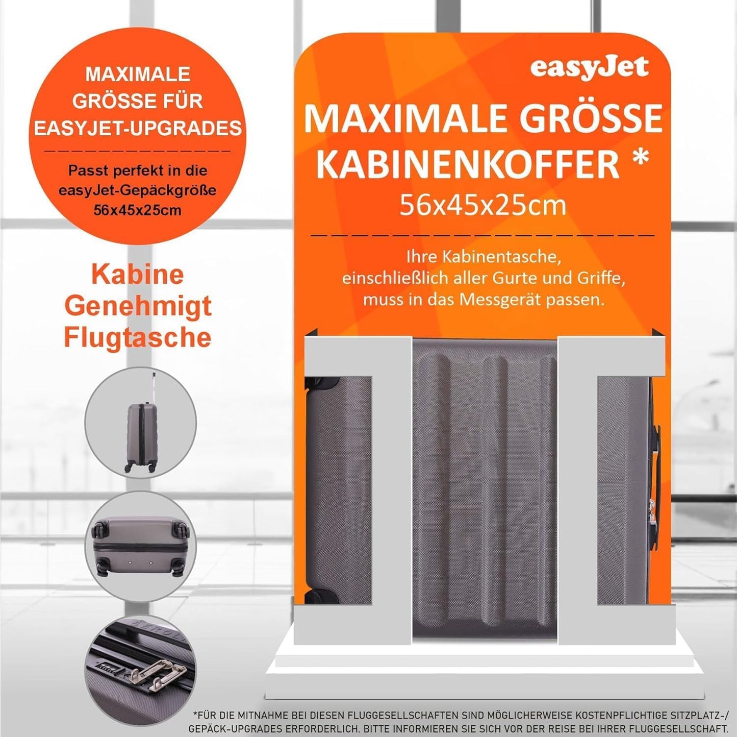 Handgepäck-Kabinentrolley, Kohlegrau