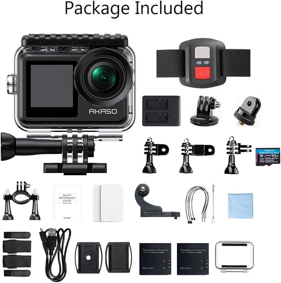 Action Cam 4K30FPS mit Touchscreen und EIS 2.0, Schwarz