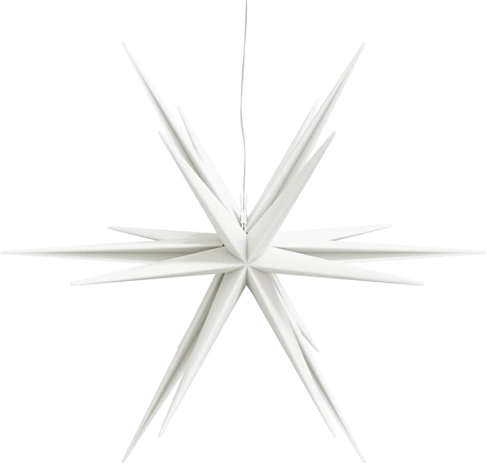 Faltbarer LED-Adventsstern mit Timer, 57 cm Weiss